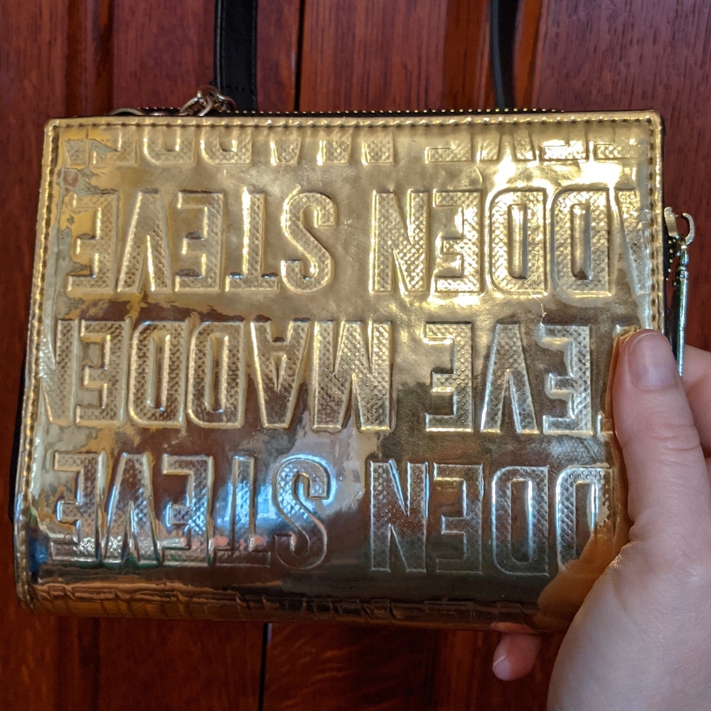 Steve Madden Gold Cross Body Purse - Picture 3 of 11